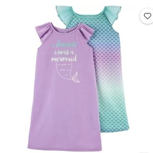 Girls 4T 2-pack Mermaid Nightgowns